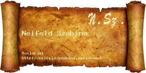 Neifeld Szabina névjegykártya