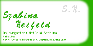 szabina neifeld business card